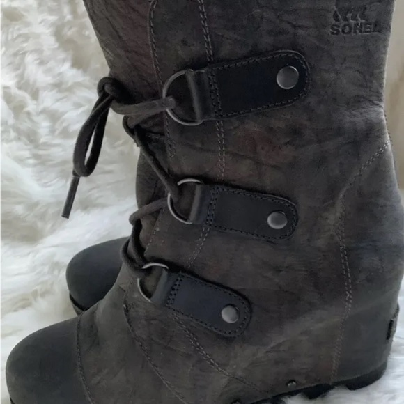 NIB Sorel Joan of Arctic Wedge Black Womens Sz 9 NEW W BOX main image 5